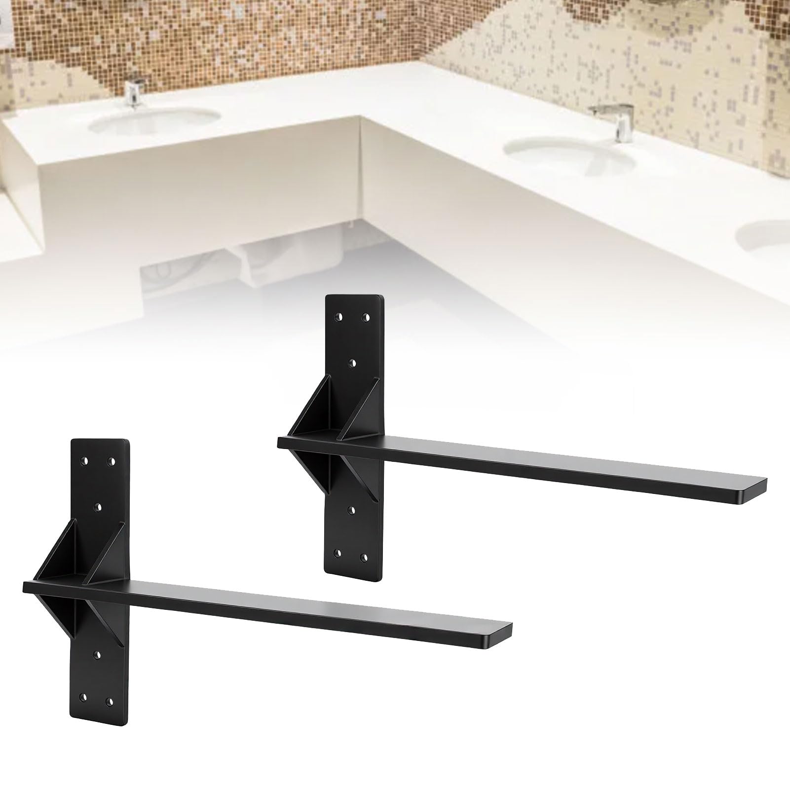 FTVOGUE Soporte de Estante en Forma de T, 2 Piezas 10 Pulgadas Acero Al