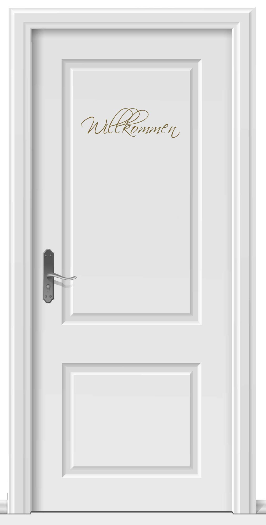 Wandtattoo 'Willkommen' – 120 X 35 Cm, Dunkelrot, Selbstklebend Auf Raufaser & Putz