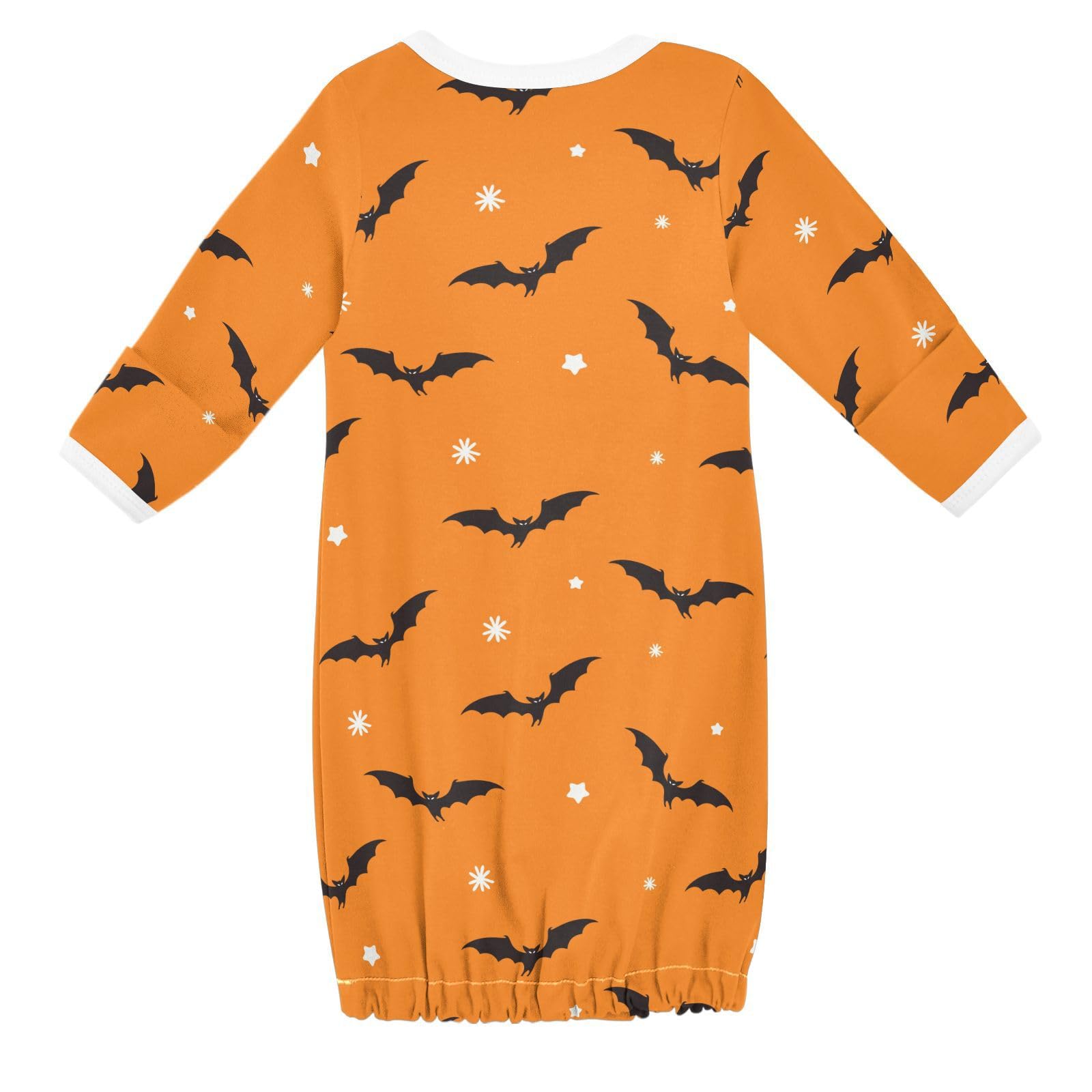 WIFIU Halloween with Bat and Star Baby Girls Boys Sleeper Gown Cotton Nightgown Long Sleeve, Baby Nightdress Sleeping Clothes for Newborn 3-6 Months Multicolor