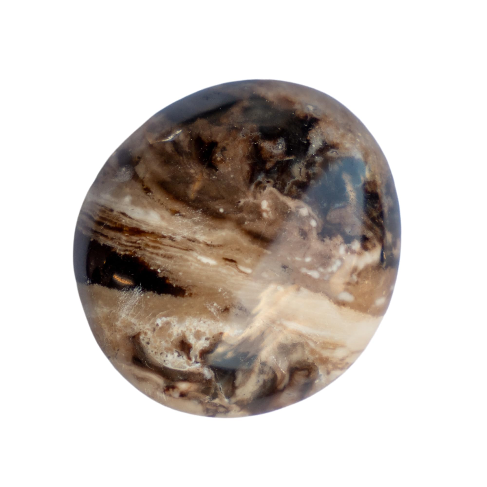 TRUENERGY Black Opal Palm Stone With Healing And Emotional Effect - 2"-3" Polished Grade A+ High Energy Black Opal Worry Stone With Information Card - (Black Opal)