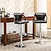 Homall Bar Stool Walnut Bentwood Adjustable Height Leather Modern Barstools with Back Vinyl Seat Extremely Comfy Bar Stool (Black)