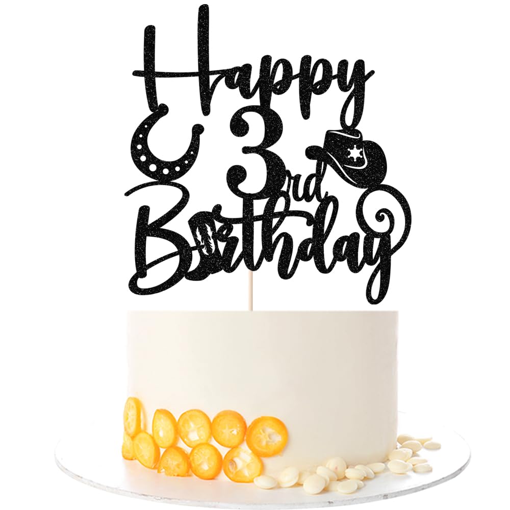 Kaoenla Cowboy Cake Topper-cowboy theme Happy 17th Birthday Decor,17th Birthday/Anniversary Party Decorations (3rd) — image 1