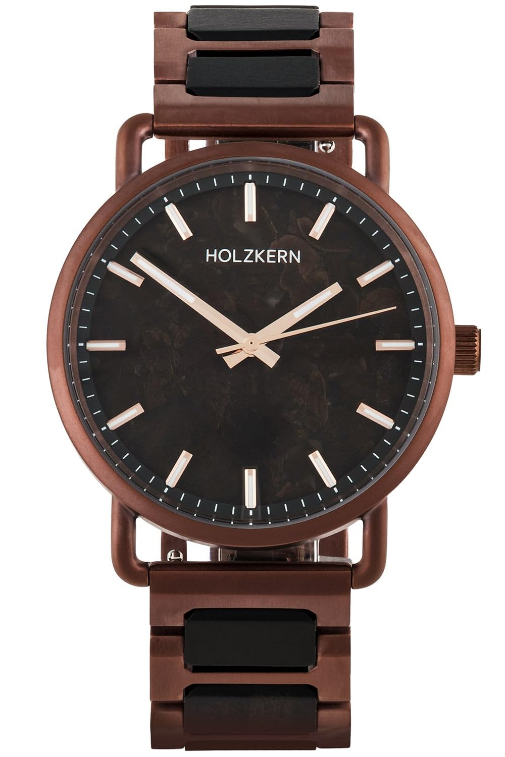 HOLZKERN Armbanduhr Quarz Espressino Kaffee/Ahorn 9010631022532 | Unisex-Uhr für Frauen und Männer Edelstahl/Holz