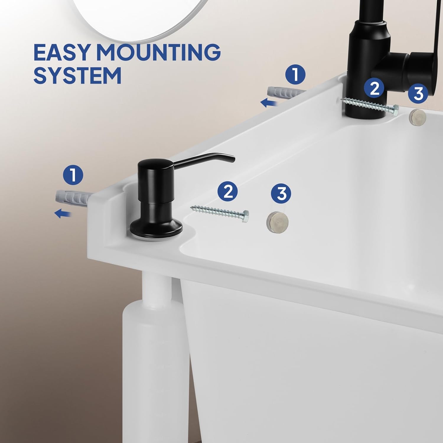 ROVSUN 9-Gallons Plastic Wall-Mounted Utility Sink, Wall-Mounted Utility Tub with Wall Bracket, Hot&Cold Faucet, Drain Plug, Perfect for Basement, Laundry Room, Garage and Shop, White