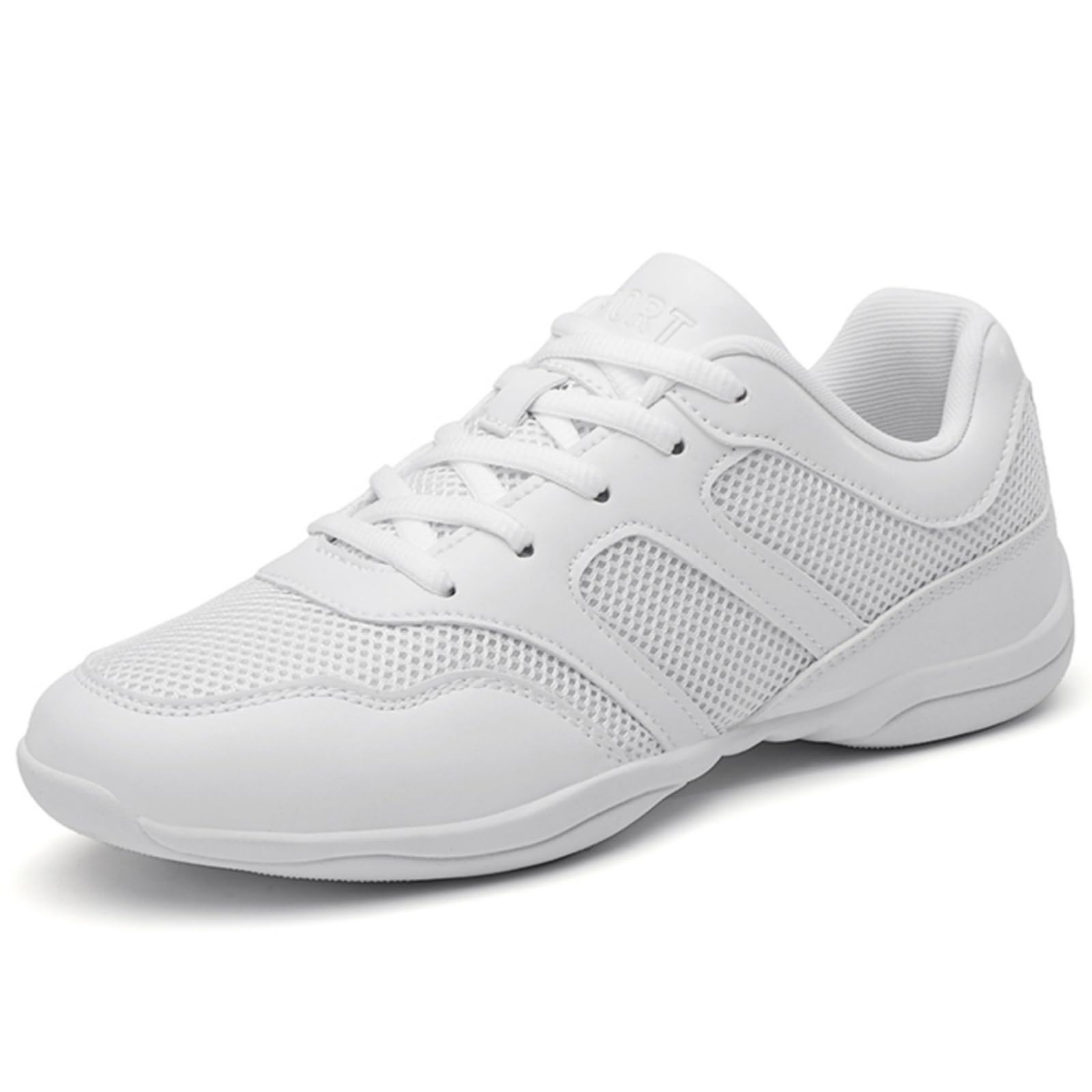 GlideMoves Girls Cheer Shoes Dance Sneakers Youth Athletic Training Tennis Walking Breathable Competition Cheerleader Adult Women Size 7.5 Men 6.5 White 39