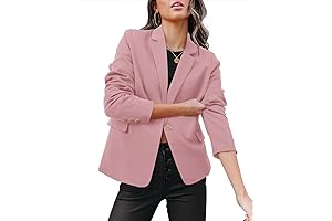Womens Casual Blazer Long Sleeve Business Suit Jacket Open Front Work Office...