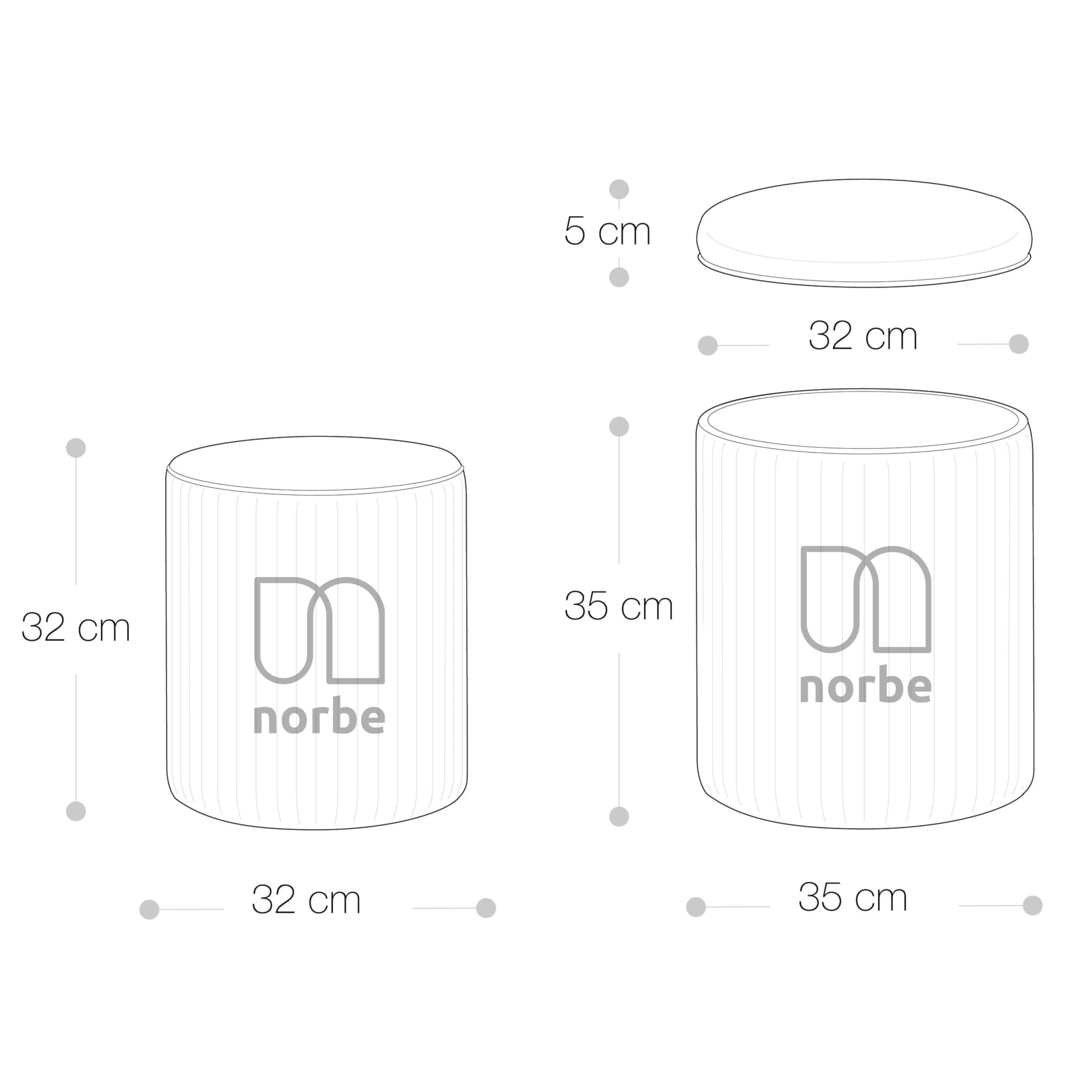 Norbe | MILO | Set Pouf Contenitore e Pouf Poggiapiedi da Outdoor in Tessuto Oxford| Seduta da Esterno/interno| Sgabello Poggiapiedi Veranda impermeabile| Poltroncina Bimbi da giardino| (Grigio Tela)