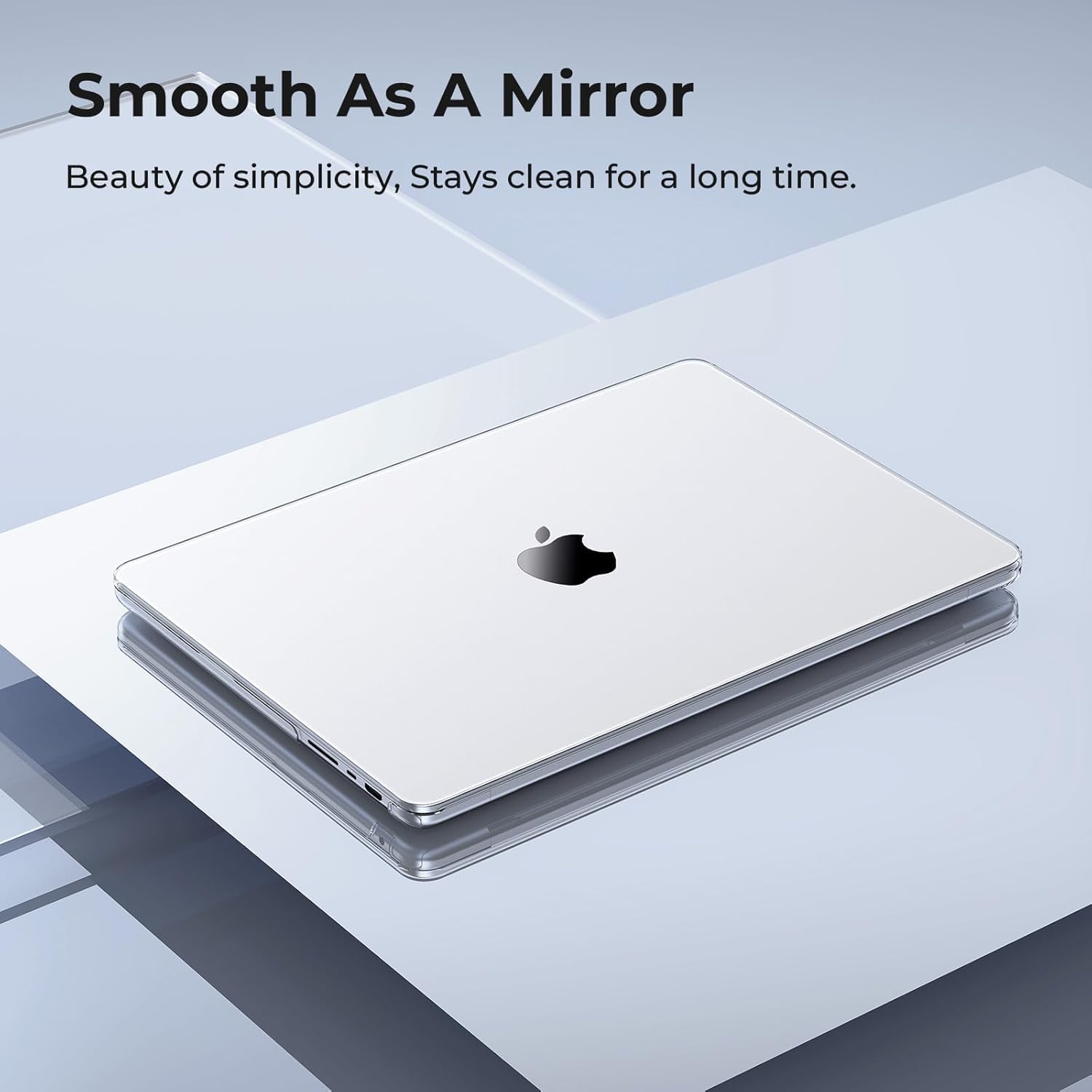 EooCoo Cover compatibile con MacBook Pro 16 Pollici 2021-2024 Pro Max M4 A3186 A3403 / M3 A2991 / M2 A2780 / M1 A2485 con Touch ID, Custodia Rigido in Plastica Liscia e Lucida - Cristallo Trasparente