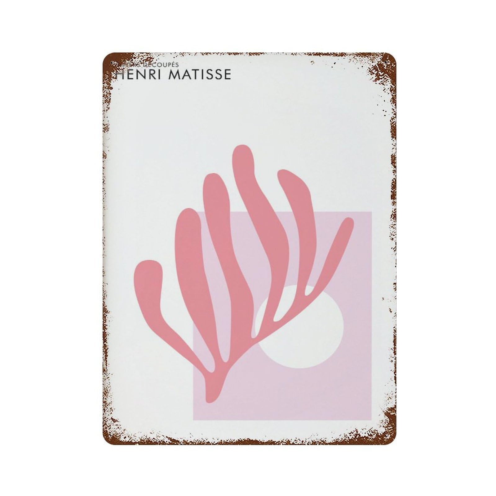 xiaoxiaoshen Pink Matisse Exhibition Scandinavian Wall Decor Art Metal Tin Poster Modern Home Decor Art Home Bar Shop Decorations Vintage Sign 40x30cm