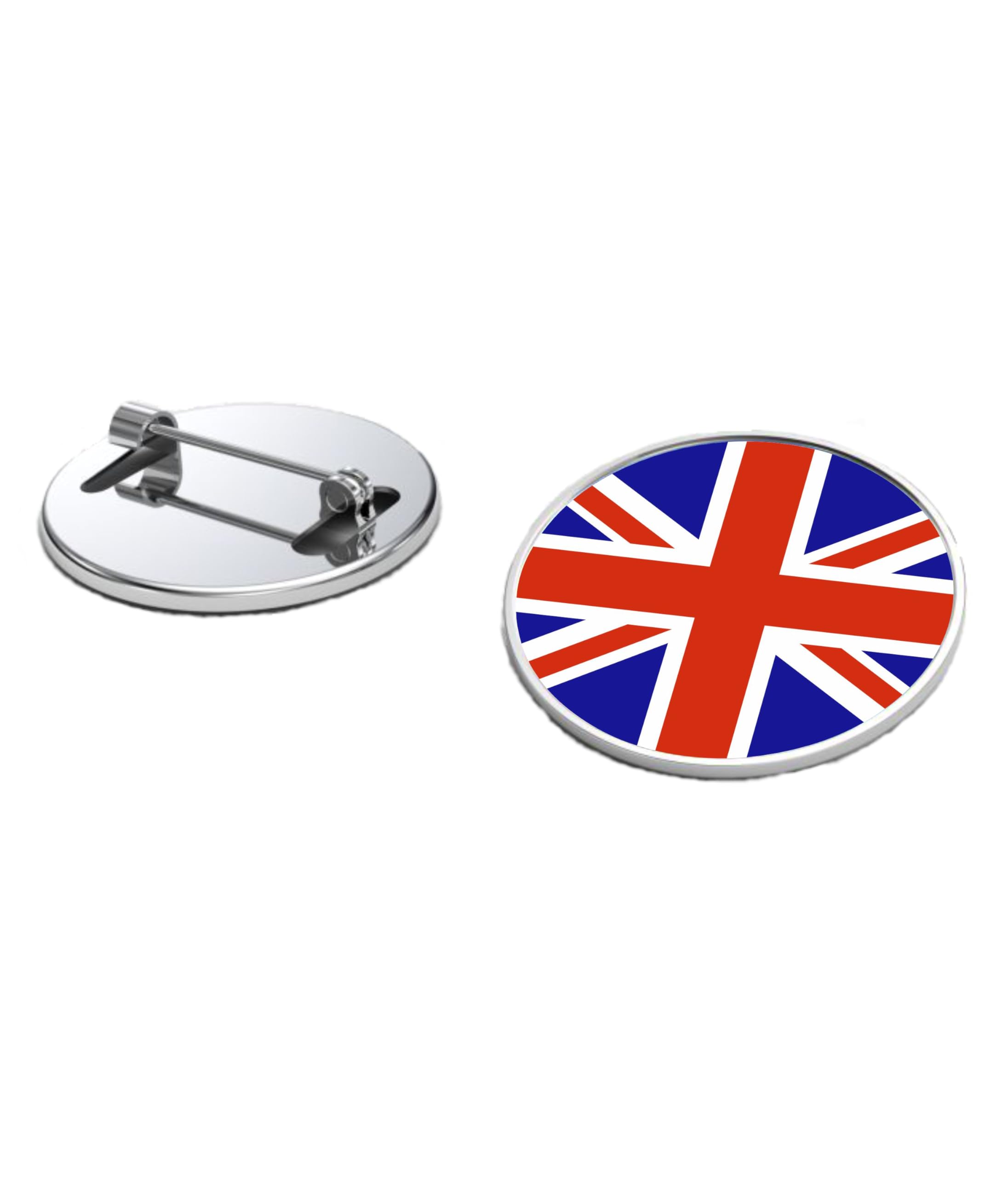 Union Jack Round Badge, 25mm Diameter, Pack of 6