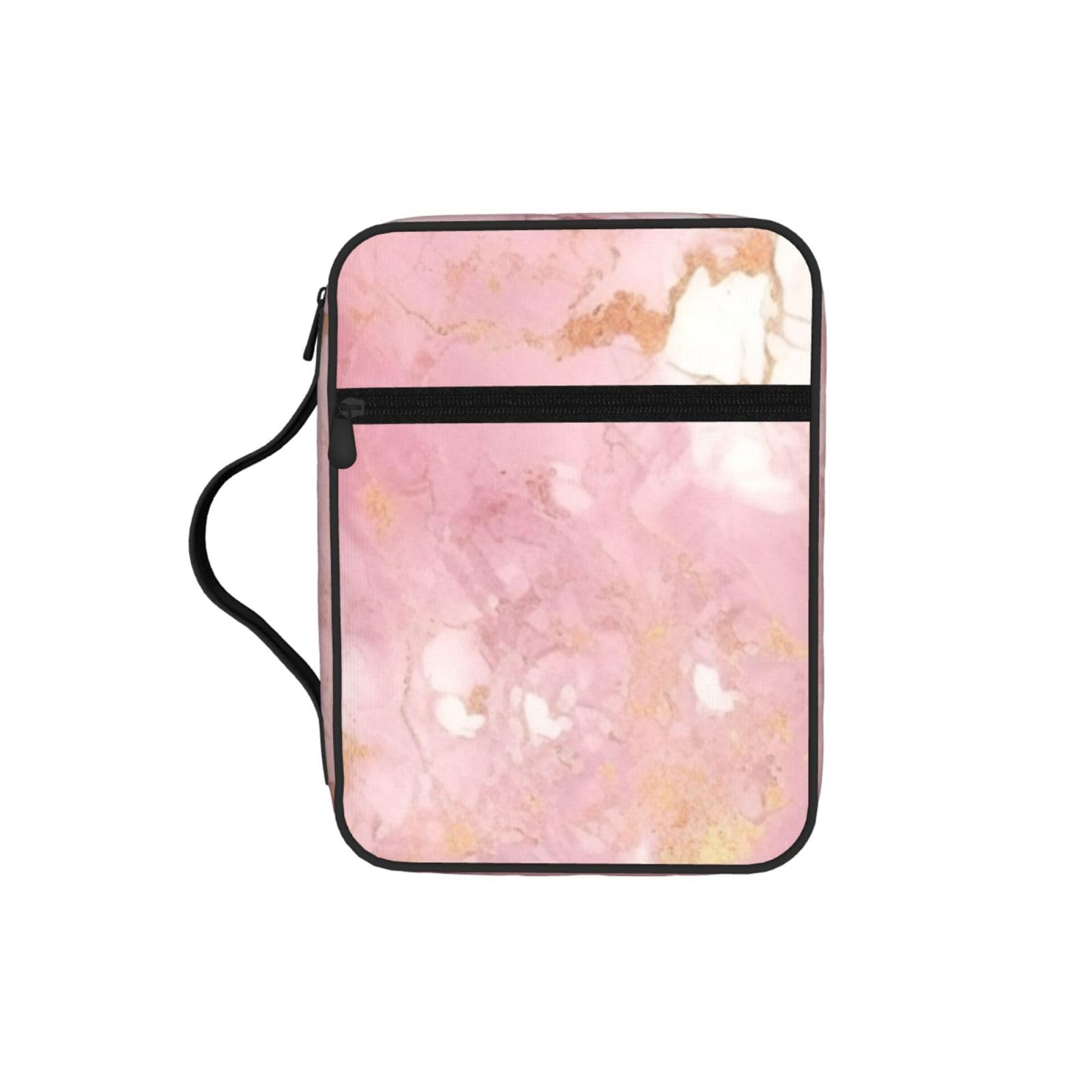 Pink Marble Texture Bible Cover Case Waterproof Bible Bag With Handle Organizer Storage Book Cover For Bible Study