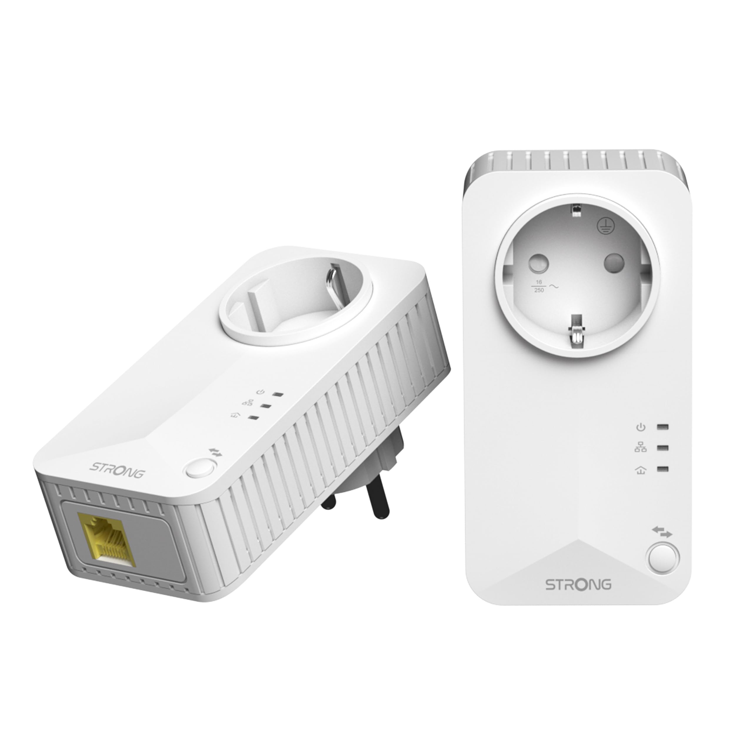 Strong AV600Mbps Kit Powerline con Pass-Through, Presa Integrata, Ripetitore Powerline Ethernet HomePlug AV2, Plug & Play, Compatibile con Router, Modalità Risparmio Energetico, Porta LAN 100Mbps