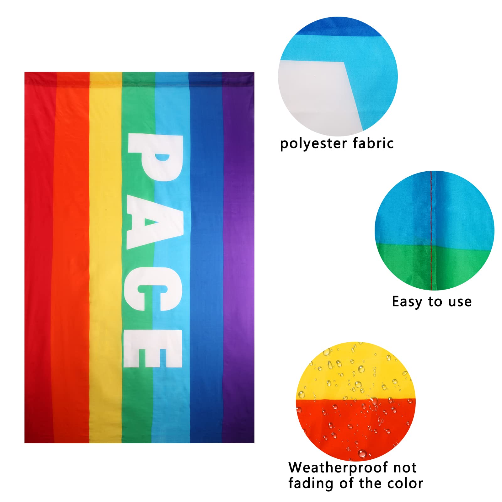 Rainbow Flag 90x150cm Bandiera Pace Arcobaleno Ucraina per Interno Esterno