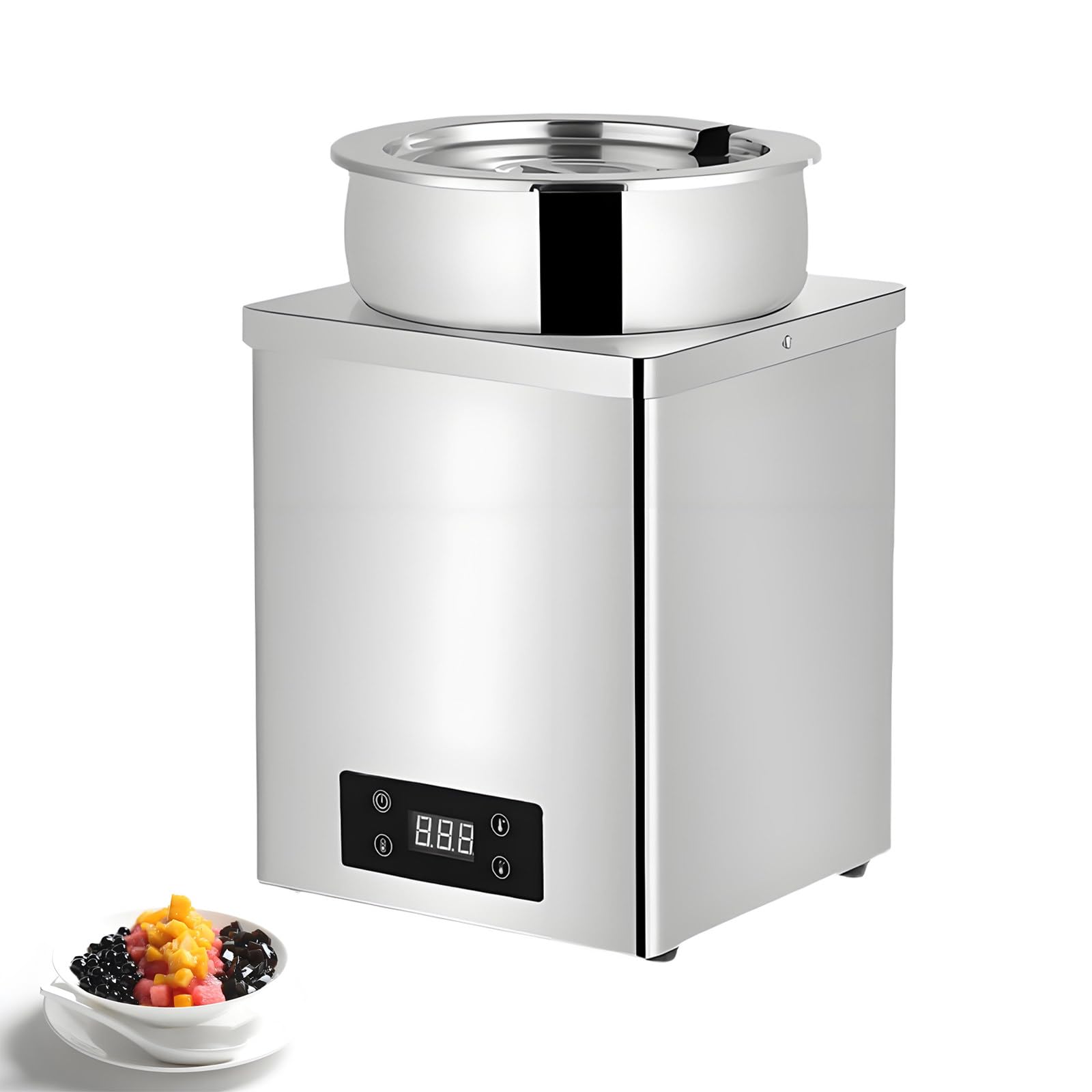 GSHSHOU Electric Soup Warmer, Food Warmers Buffet Server 3L/7L,Pearl Warmer Tapioca Machine Insulation Pot, Suitable Milk Tea/Sushi Shop Food Warm 7L