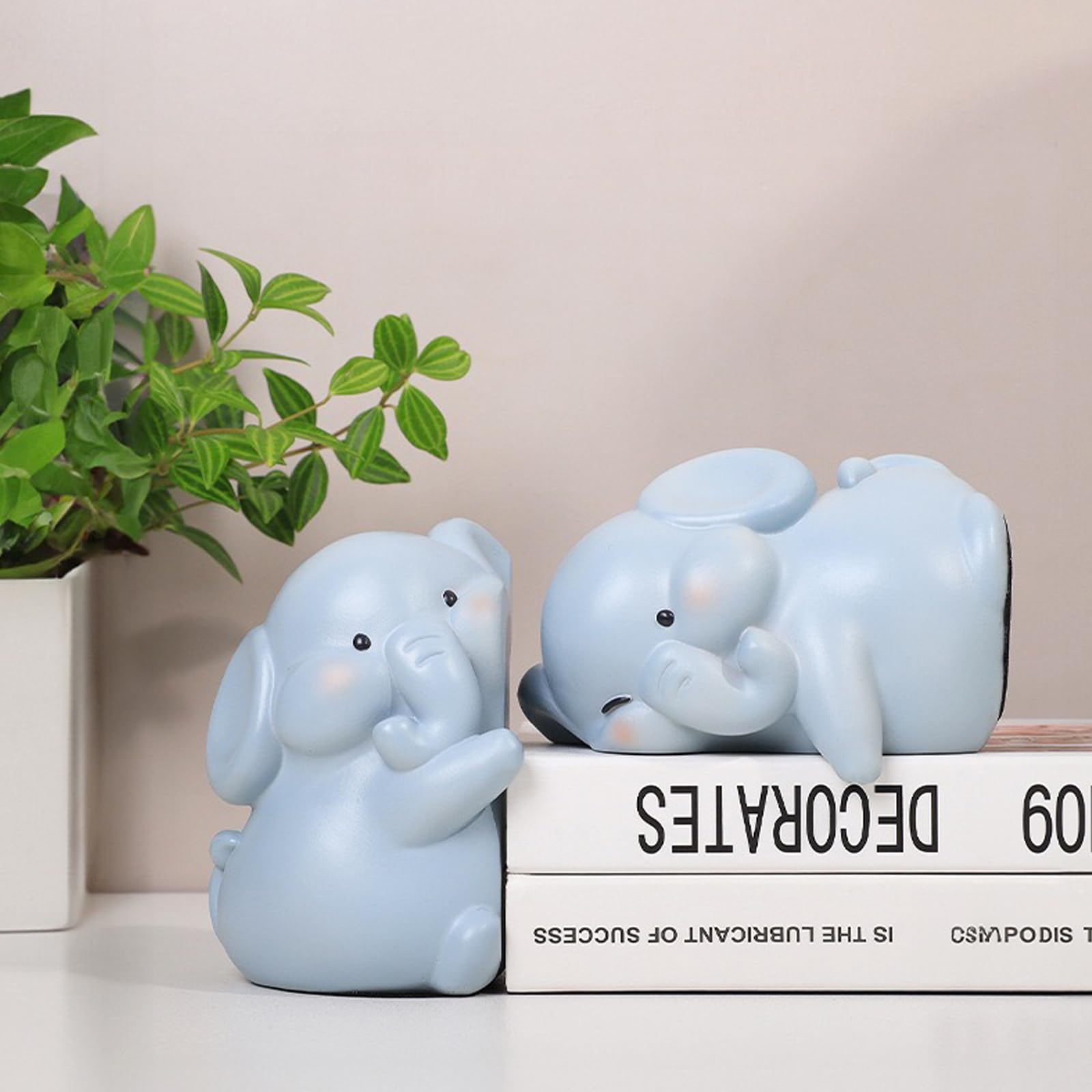 【♥︎】ピンクの象のブックエンド、かわいい装飾 Amazon | Wendin 1ペアかわいい象Nonskidブックエンドアート