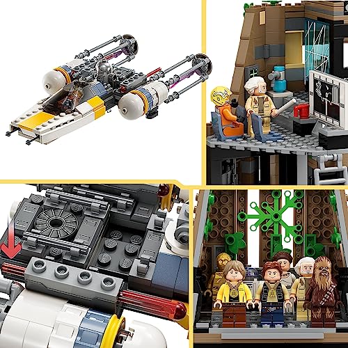 Image of LEGO 75365 Star Wars Yavin 4 Rebel Base with 10 Minifigures Including Luke Skywalker, Princess Leia, Chewbacca and 2 Droid Figures, Y-Wing Starfighter and Command Room of A New Hope