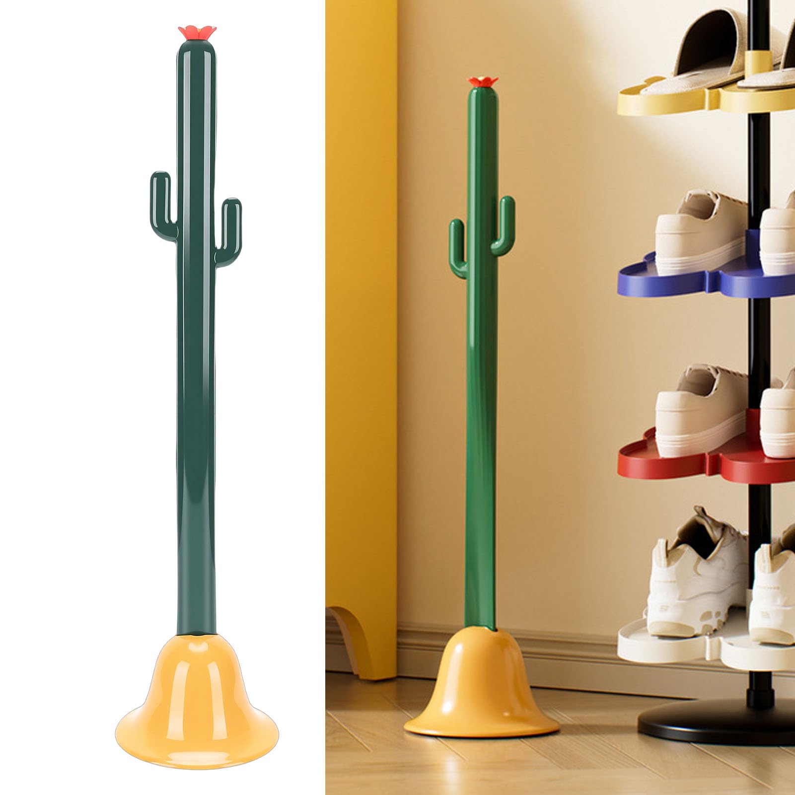 Calzador Largo para Personas Mayores con Forma de Planta, Diseño sin Curvas, Calzador Ergonómico de Largo Ajustable con Base, Ayuda para Ponerse Calcetines, Ayuda para Vestirse para Hombres y