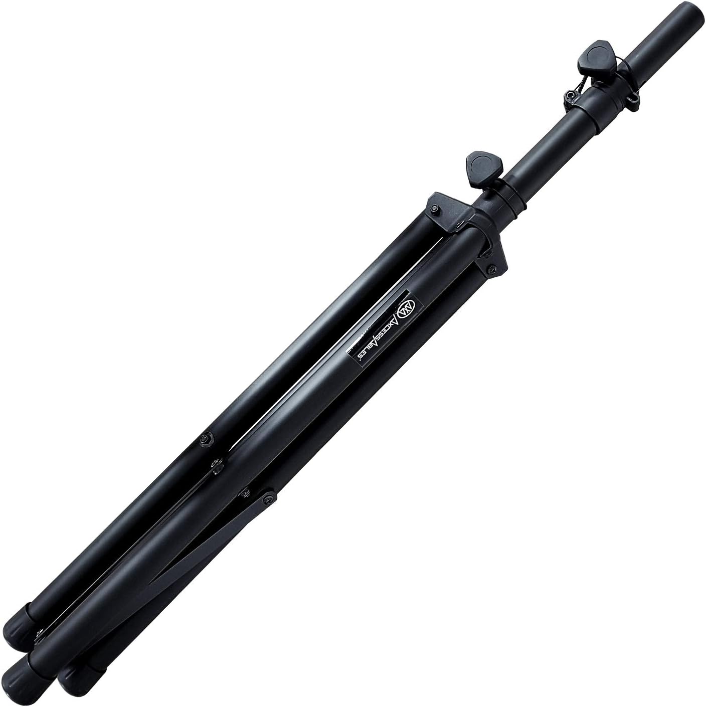 Heavy-Duty DJ Tripod Stands (Pair) with Bag by AxcessAbles| Adjustable Height 42” to 72" PA Speaker Stands| 80lb Portable PA Stands Compatible with Powered Speakers (SSB-101)
