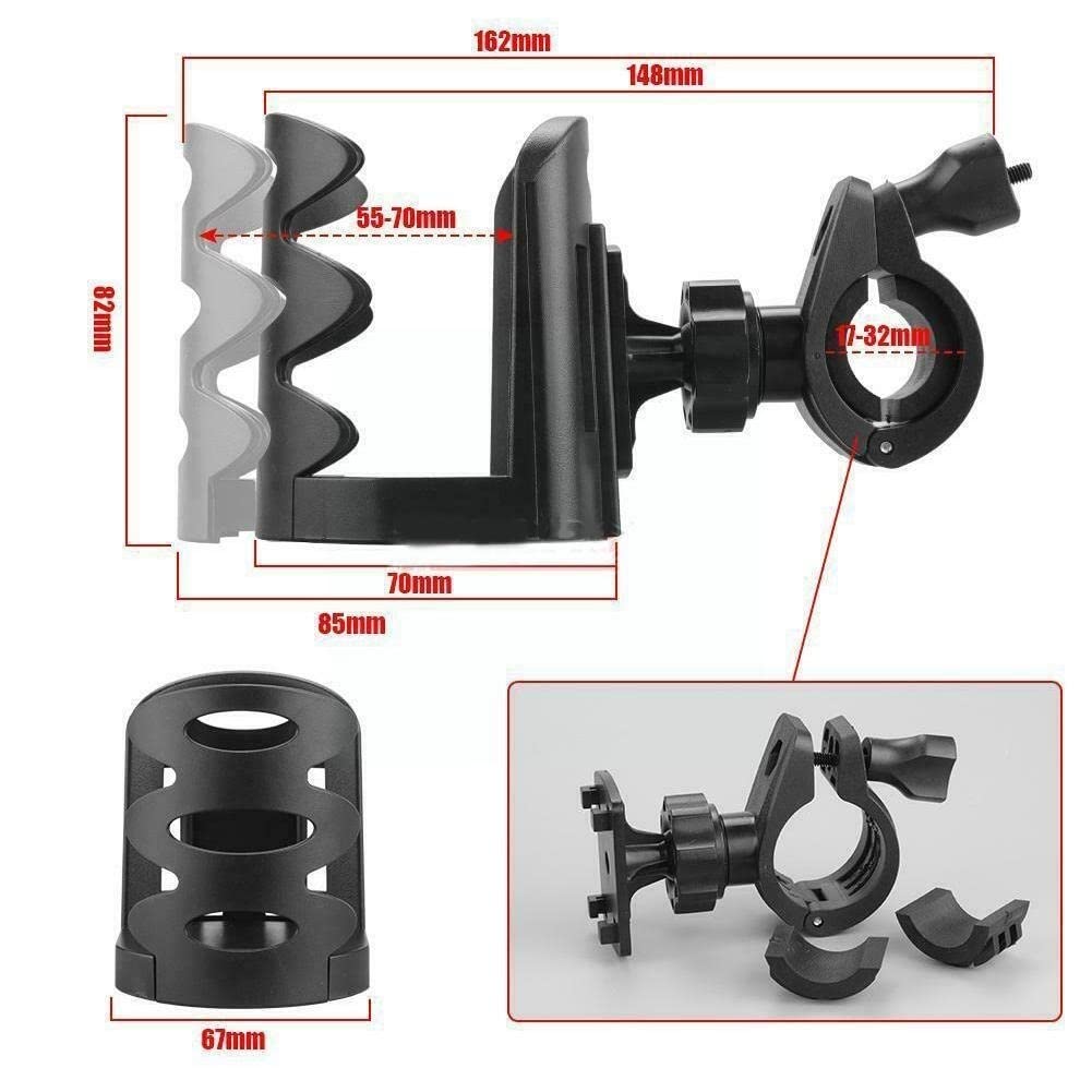 Soporte para Botella de Bebida Universal Motocicleta Bicicleta Taza de Agua Portabotellas Soporte para Bebidas Soporte Giratorio para Manillar Soporte para Espejo Bicicleta Bebida Ajustable
