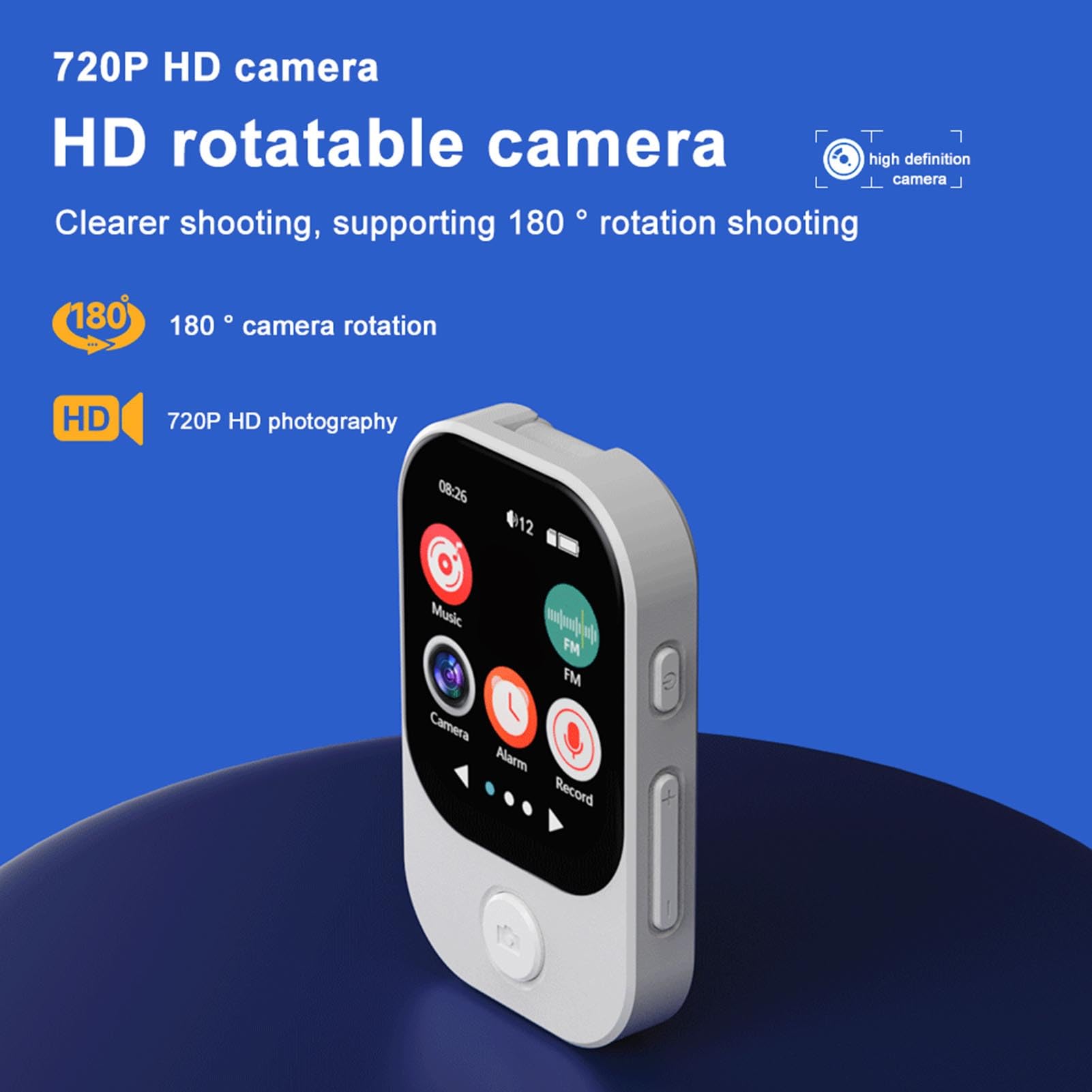 Reproductor MP3, 5.4 con Pantalla Táctil de 2.01 Pulgadas, Memoria Ampliable de 128 GB, Altavoz HiFi para Amantes de la Música y la Fotografía (con Tarjeta de Memoria de 128G)