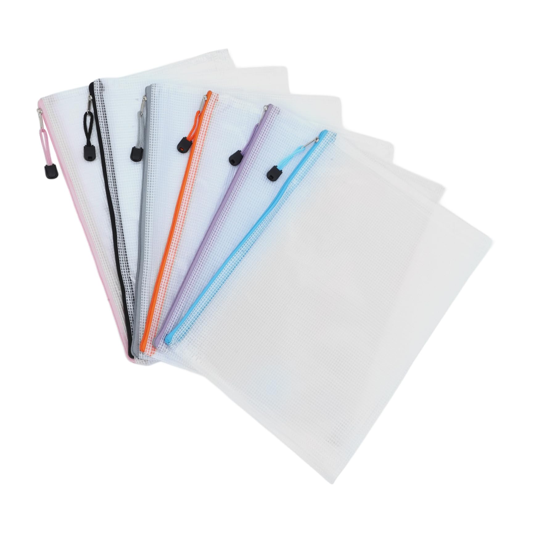 24 pièces Lot de Pochettes Zippées Maille PVC Imperméable Format Transparentes et Opaques pour Documents Bureau École et Voyage Rangement Organisé Polyvalent