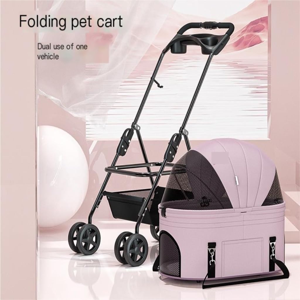 Passeggino per animali domestici, borsa separata universale per animali domestici, passeggino universale pieghevole da viaggio per cani (nero)
