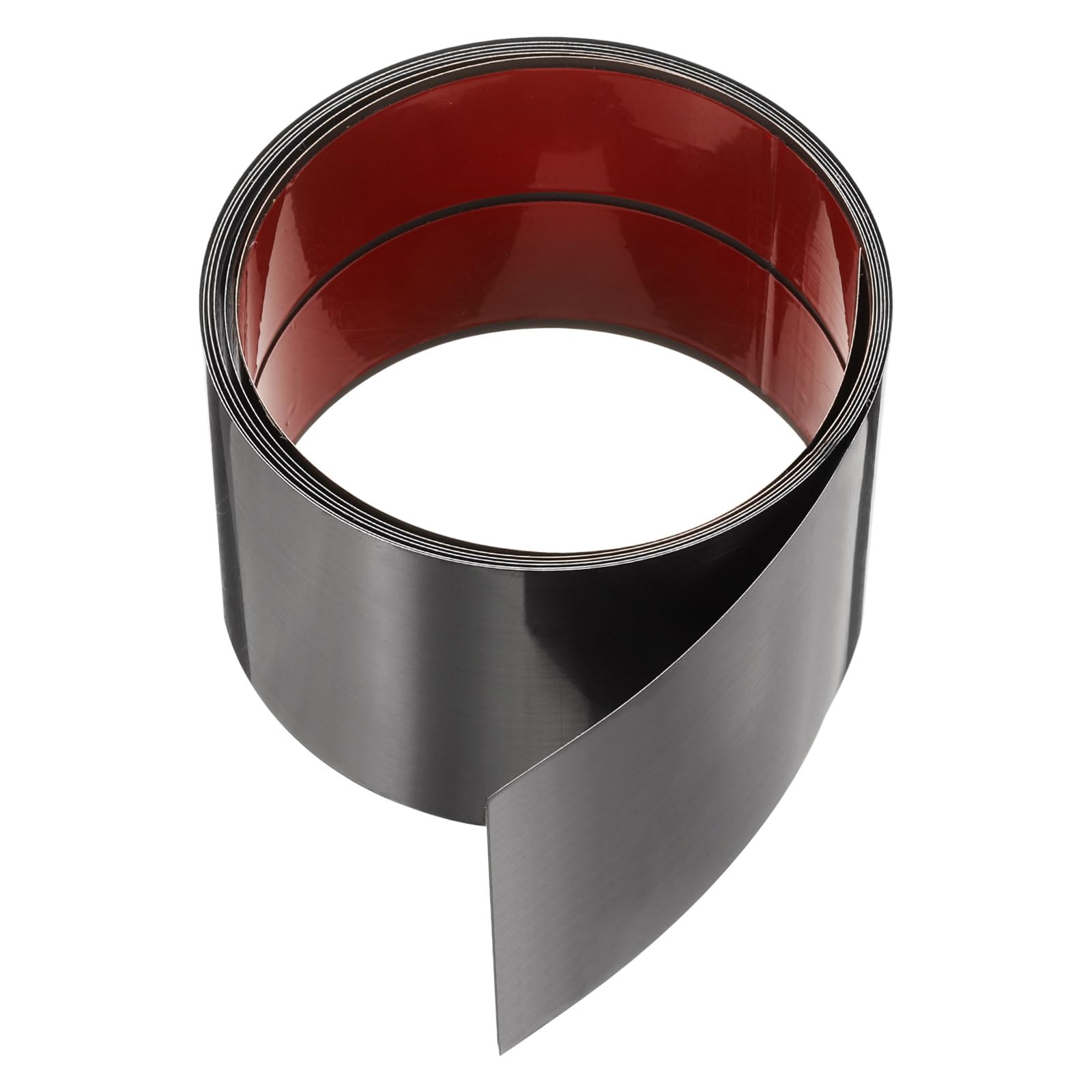 sourcing map 9.84ft x 3.94" Wall Trim Peel and Stick Molding Trim Frame, Self Adhesive Stainless Steel Mirror Finish Metal Strip Trim for Wall Ceiling Floor Cabinet Tile Edge, Black Stripes