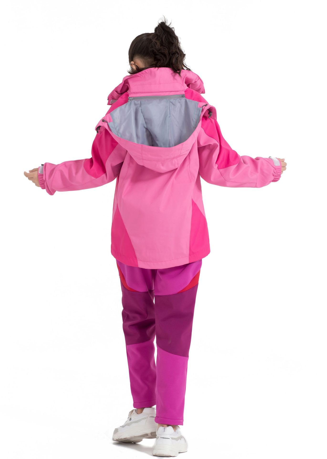 Echinodon Kinder Softshellhose mit Reflektor Gefüttert Hose Wasserabweisend Winddicht Atmungsaktiv Jungen Mädchen Outdoor Wandern Freizeit Hose Herbst Winter