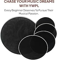 Vista 9 de Juego de 5 piezas de tambor con cabeza de tambor, piel de doble malla, práctica silenciosa, cabeza de tambor silenciosa, piel portátil