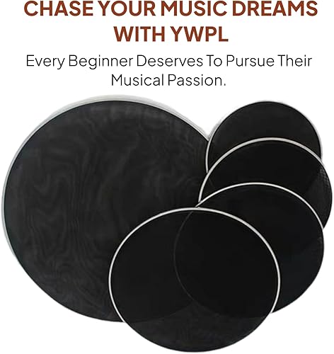 Miniatura 9 de Juego de 5 piezas de tambor con cabeza de tambor, piel de doble malla, práctica silenciosa, cabeza de tambor silenciosa, piel portátil para