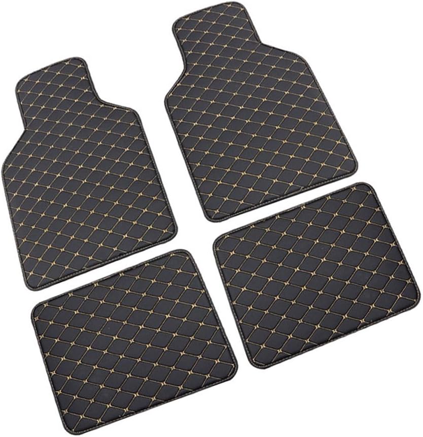 Car Floor Mats for Tesla Model S 2016 2017 2018 2019 2020 2021 2022,Leather Built-in Heel Pad,Non Slip Carpet with Edging,4 Pack/Set Rectangle Cushion,A/Red