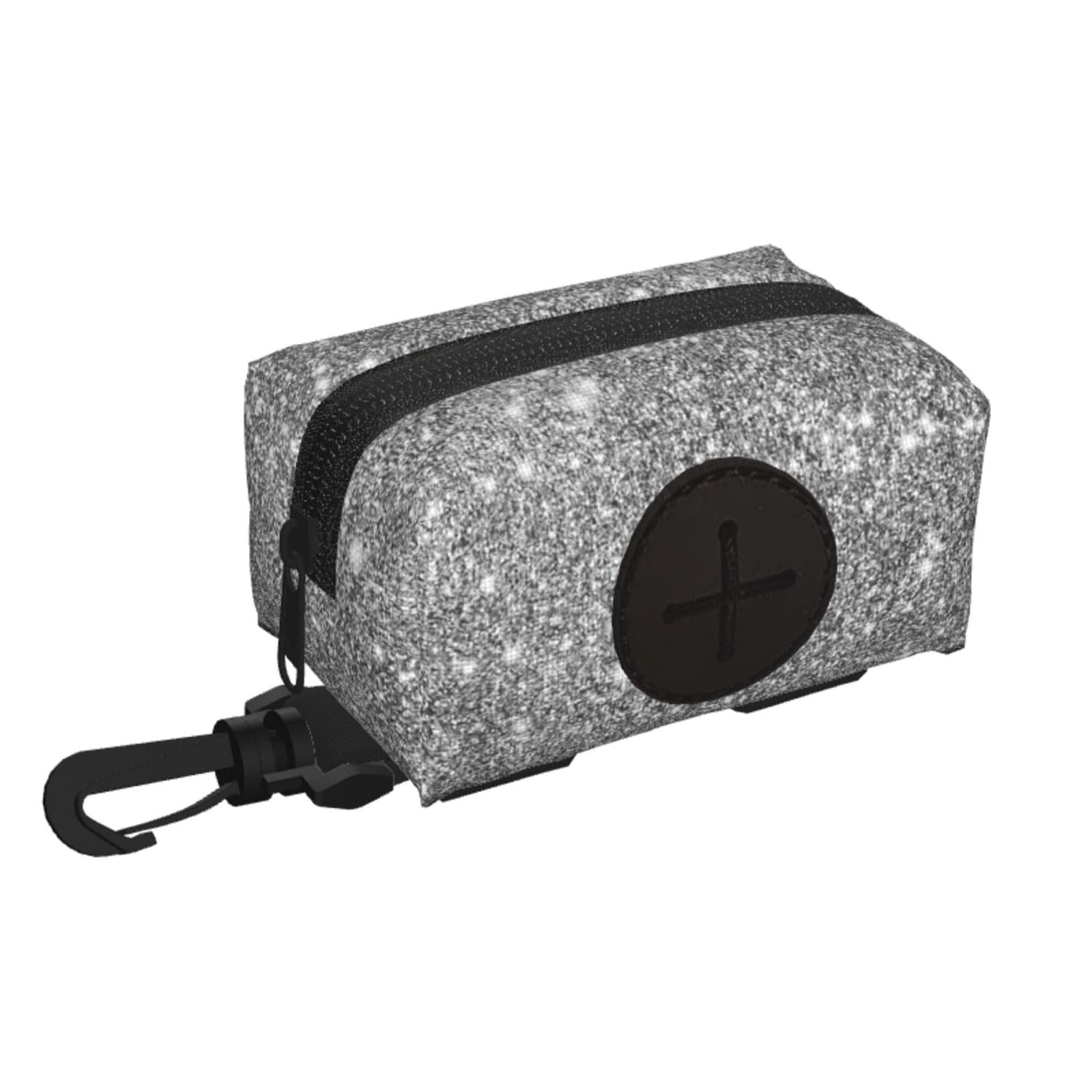 Inomak As Picture Silver Glitter Sparkles,Poop Bags Holder Poop Waste Bag Dispenser Pet Supplies