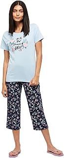 Max Women's Printed Round Neck Half Sleeve Cotton Pyjama Set Price In India