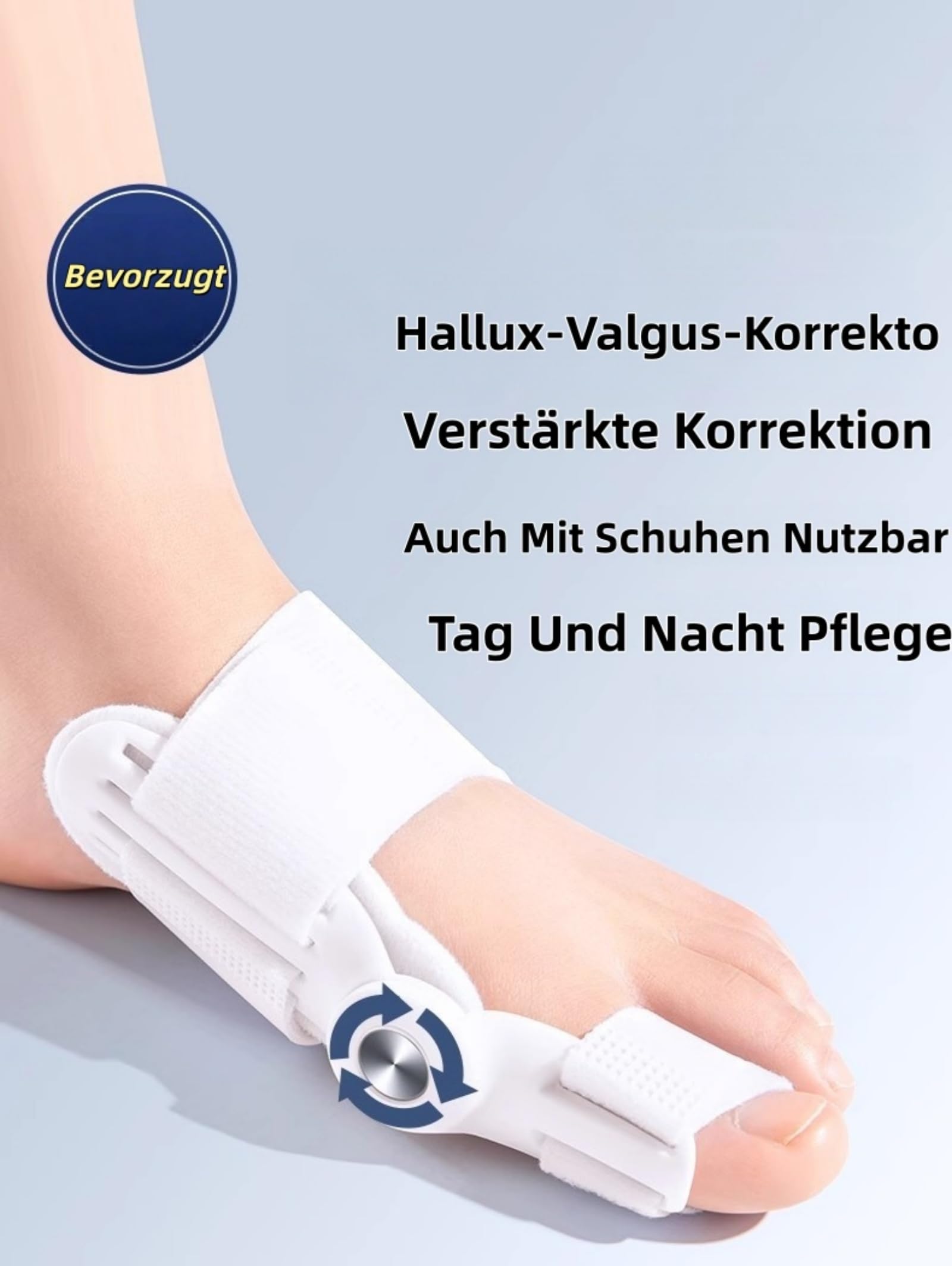 Hallux Valgus Schiene Ballenzeh Korrektor mit Drehknopf für Großzehen-Ausrichtung & Schmerzlinderung Universalgröße(1 Stück) (Universalgröße)