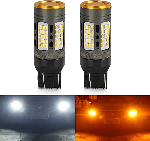 Amazon Blueseatec T 7440 ウインカー ポジション アンバー ホワイト 2色切り替え W21w Wy21w ウインカーライト Led バルブ ハイフラ防止 キャンセラー 抵抗付き 静音ファン付き Dc12v車用 ハイブリッド車 Ev車対応 無極性 2個 ウィンカー サイドマーカー 車