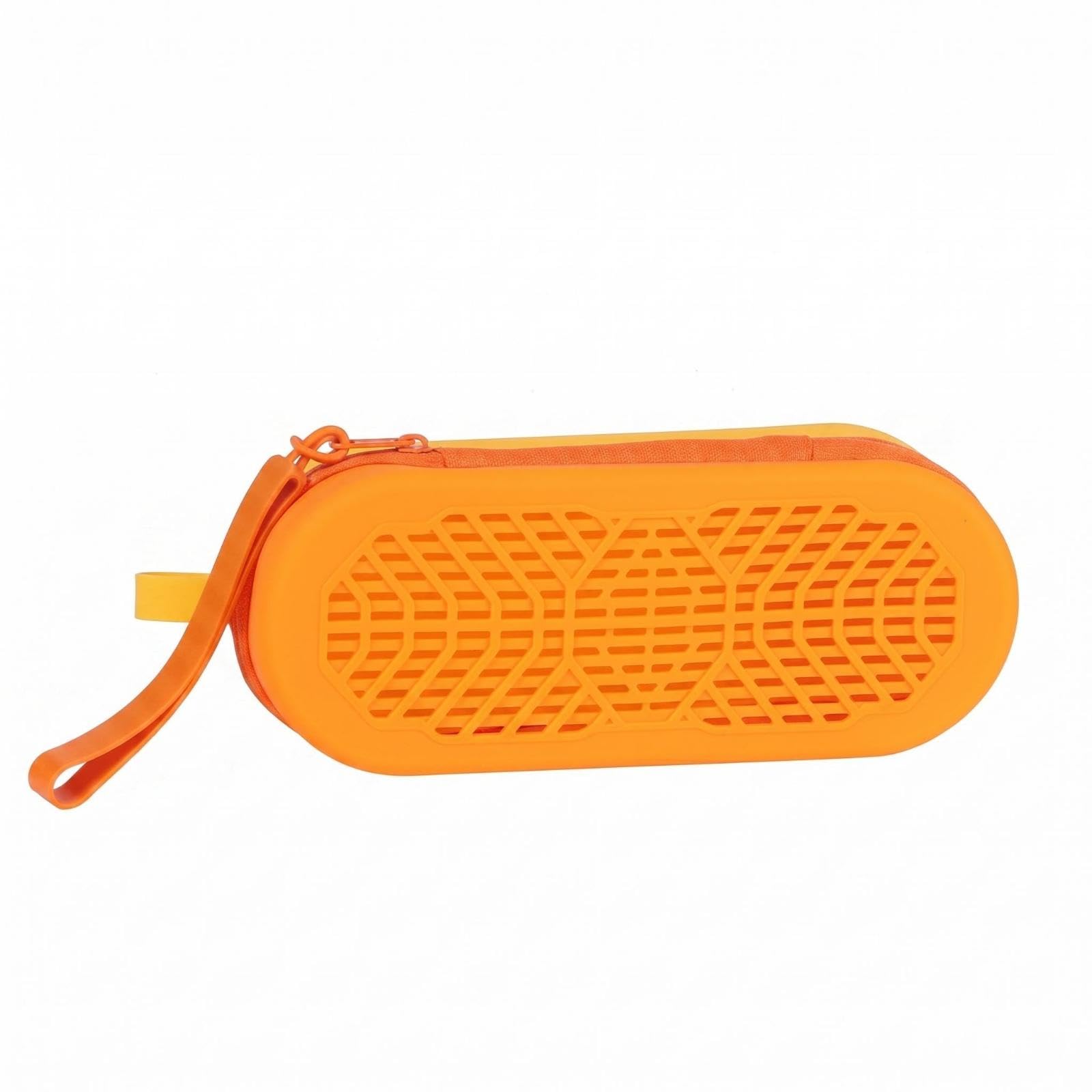 CALANDIS Swim Eyewear Case Perforated Goggles Storage Case Zipper Closure Silicone Sturdy-Outer Pouch for Swimming, Travel Yellow Orange-image-8
