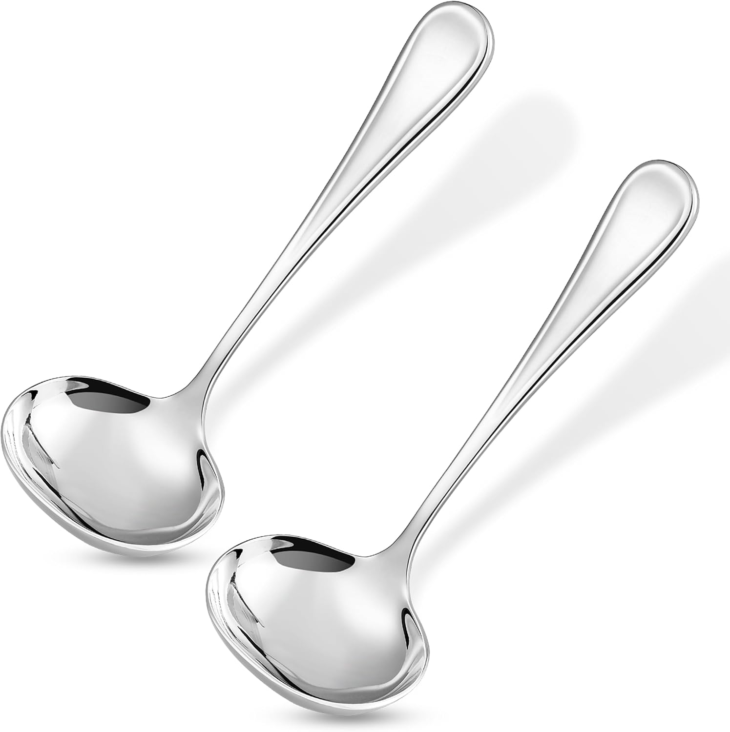 Premium Verona 2-Piece 7.1-Inch Gravy Ladles (2, 7.1" Gravy Ladle) | 18/10 Stainless Steel Small Gravy Ladles; Heavy-Duty Deep Bowls; Ergonomic Handles for Smooth Pouring; Dishwasher Safe