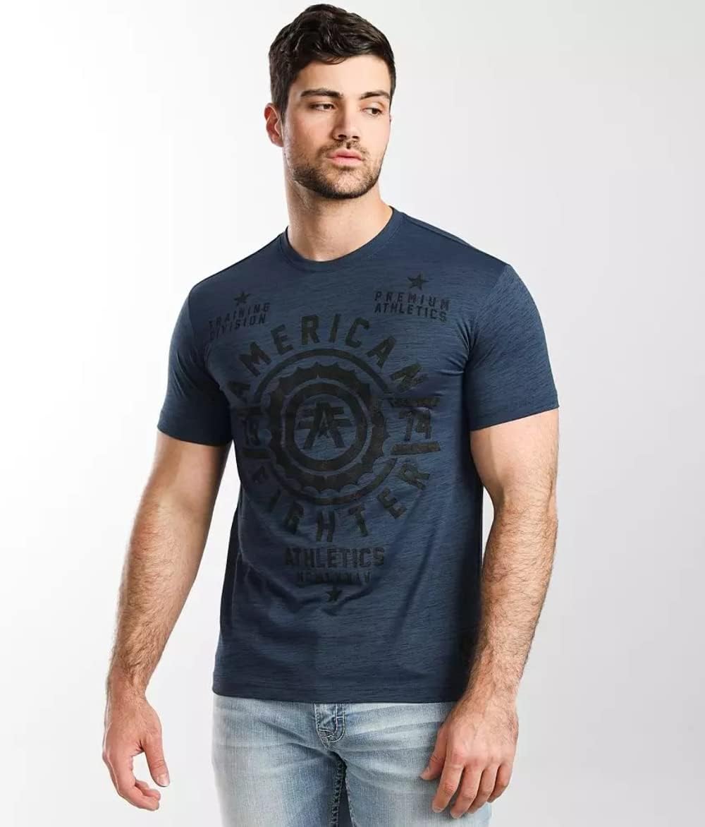 American Fighter Men's T-Shirt FAIR Grove Crew Neck Blue M-4XL