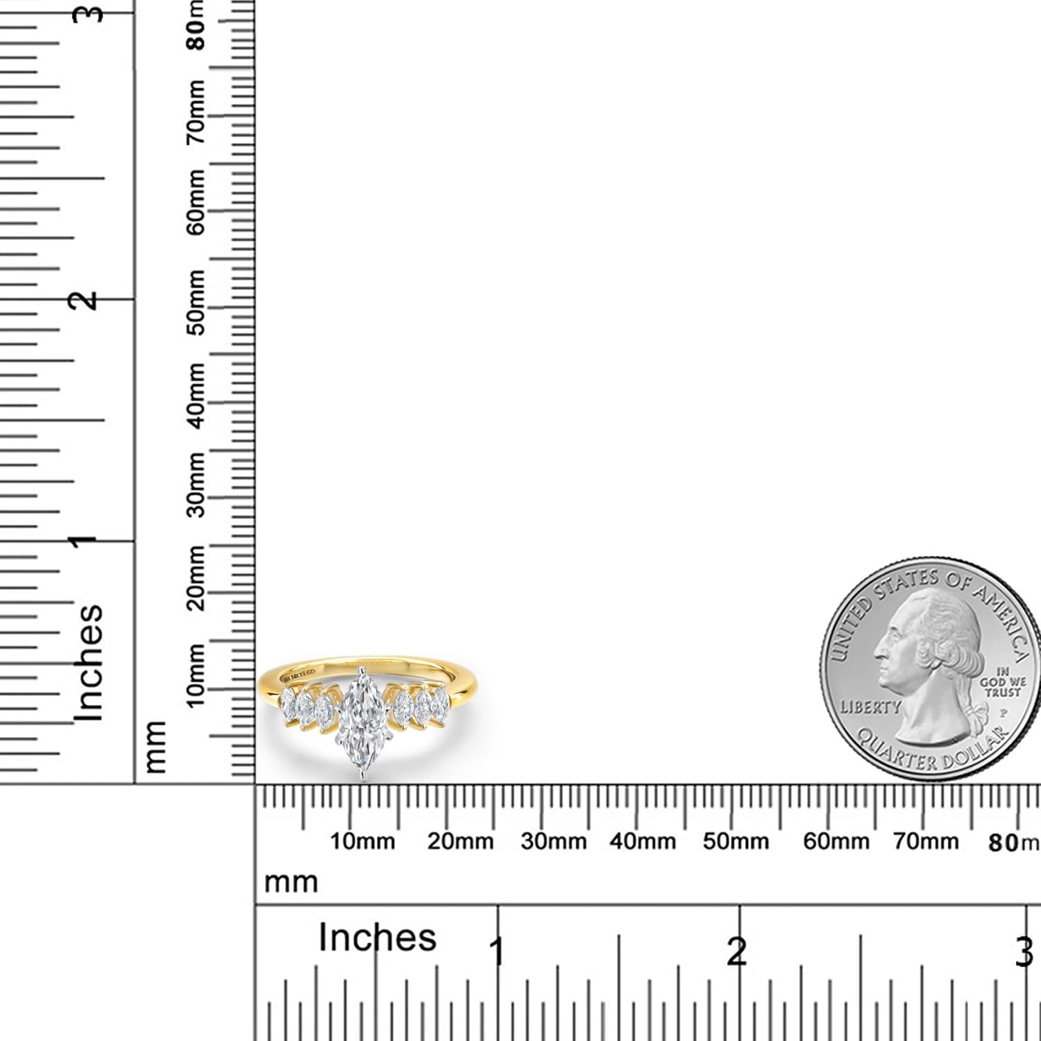 Gem Stone King 1.42 to 5.42 Cttw IGI Certified Lab Grown Diamond 2-Tone 14K White and Yellow Gold Engagement Ring For Women | Marquise Cut | D-E Color | VS1-VS2 Clarity
