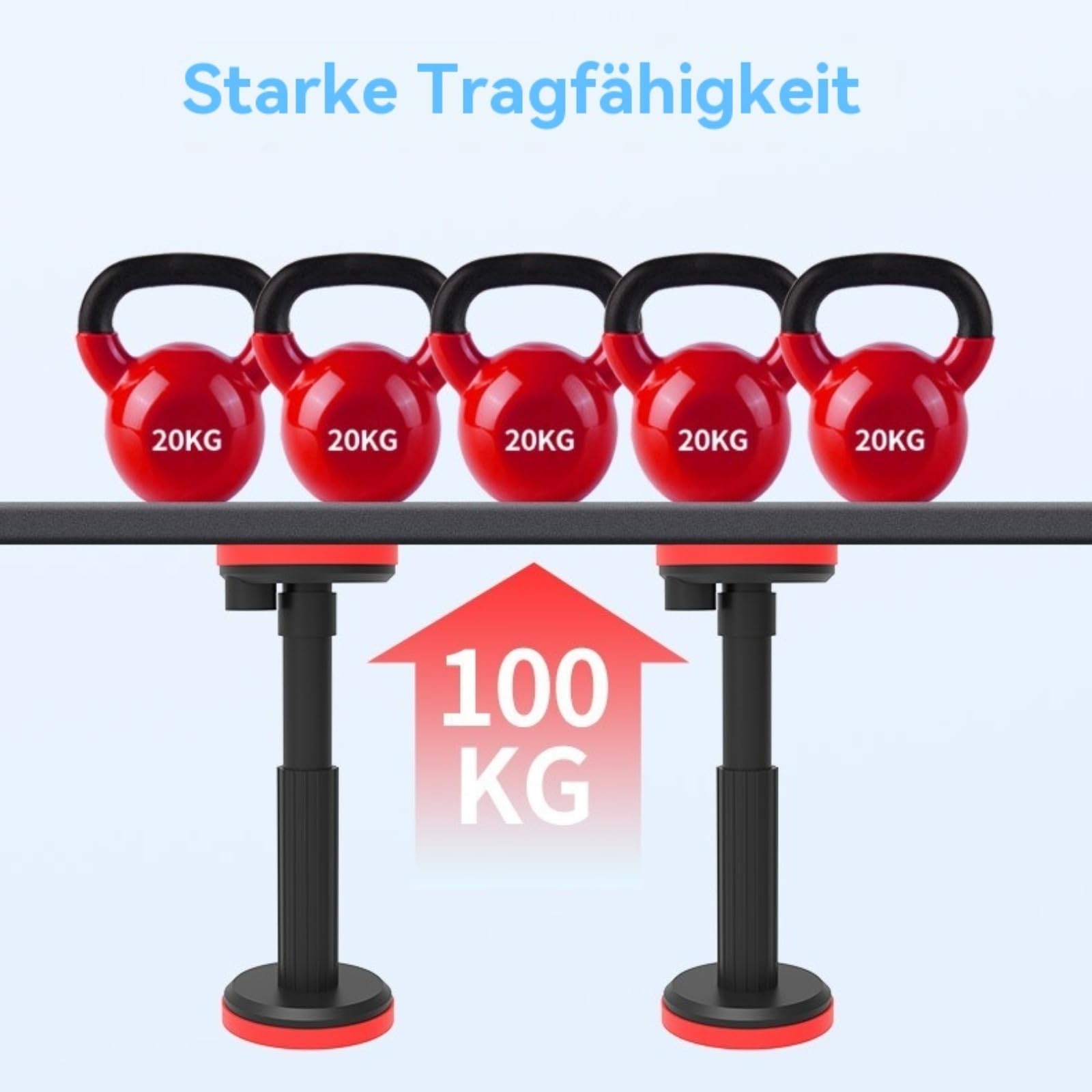 2-teiliges Set Neuer Teleskopstützstangen, verstellbares Stützsystem, Doppelsteckdose verstellbare Stützstangen. Maximale Tragkraft 200 kg, 18 – 60 cm Schrankhebestange, geeignet für Schränke usw.