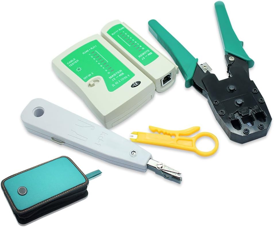 NUZAMAS LAN RJ11 RJ45 CAT5 Cable Tester Network Analyzer Wire Crimping Crimper Stripper