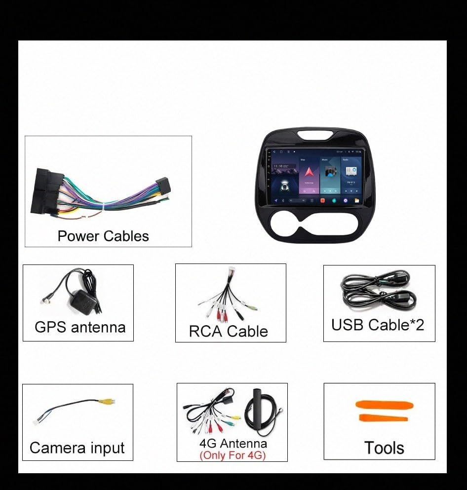 Pantalla Carplay para Renault Kaptur con Android Auto inalámbrico y manos libres Bluetooth 7