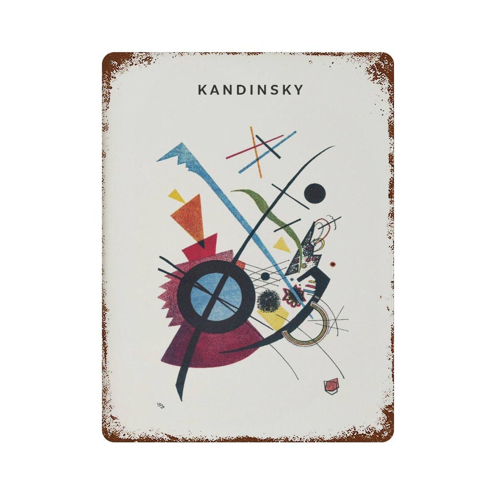 xiaoxiaoshen Kandinsky Exhibition Abstract Geometric Wall Decor Art Metal Tin Poster Modern Home Decor Art Home Bar Shop Decorations Vintage Sign 40x30cm
