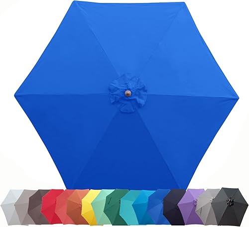 Miniatura 78 de Formosa Covers Toldo de repuesto para sombrilla de patio de 9 pies y 6 varillas – Lona superior – Protección UV 300D y tela resistente al agua – Dúo