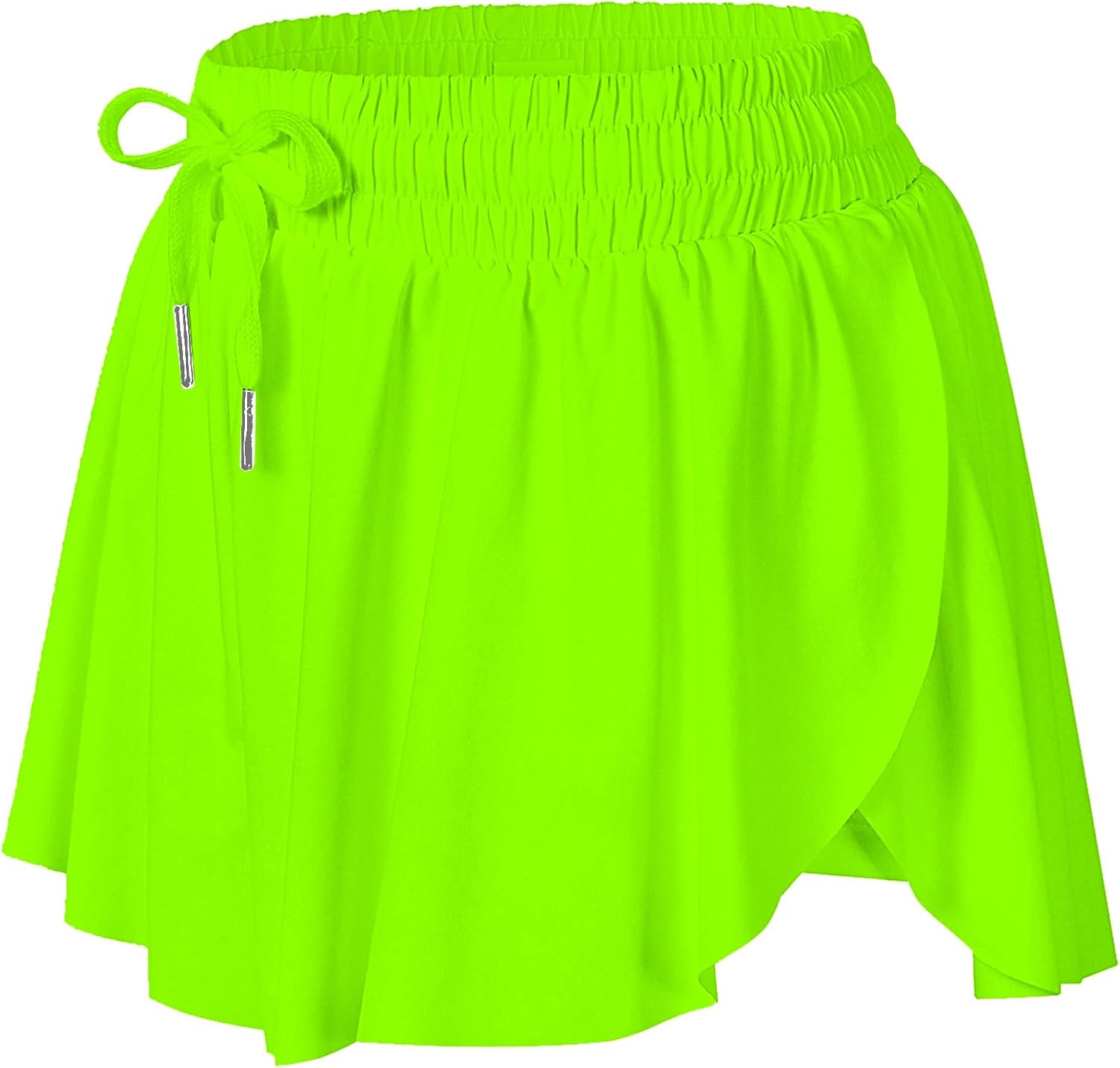 Wsirmet Flowy Shorts for Women Butterfly Shorts 2 in 1 Athletic Workout Gym Biker Running Shorts with Pockets