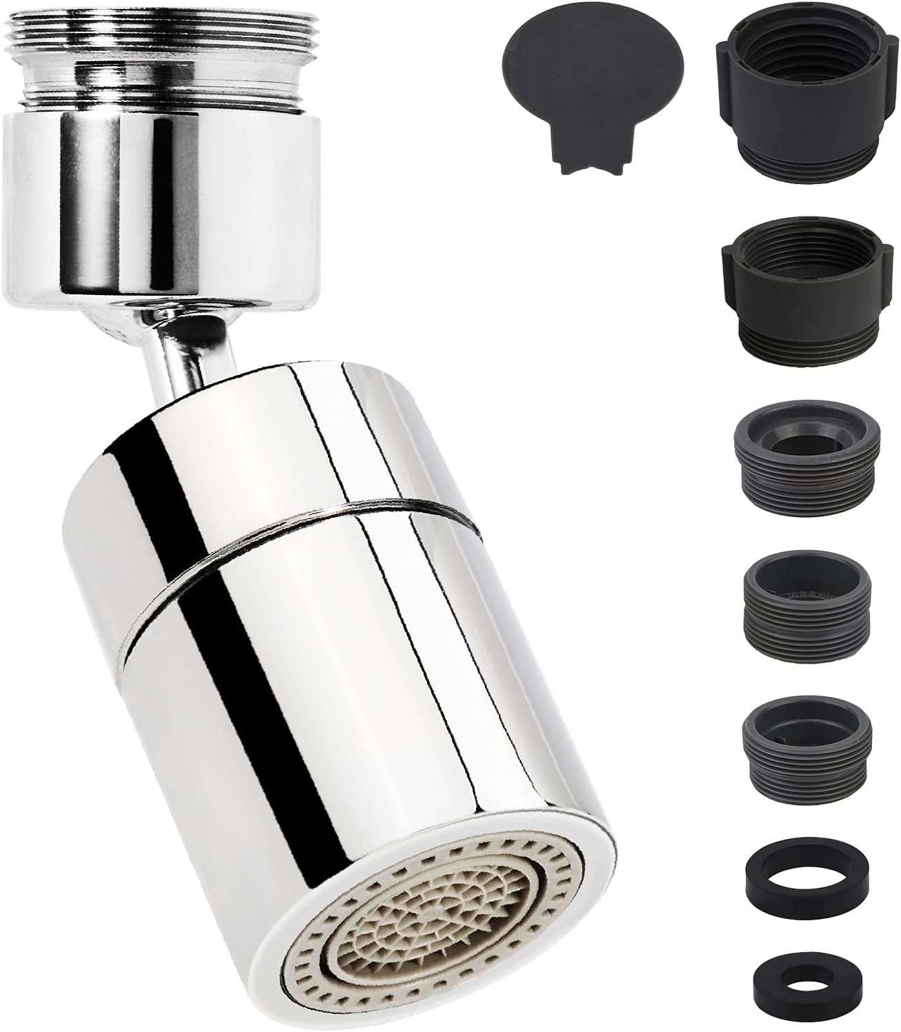 Faucet Sprayer Attachment Kitchen Faucet Aerator Adapter Water Spray Tap Head Replacement Tool Sink Aerator Splash Filter 360°Swivel Kitchen Tap Spray Head