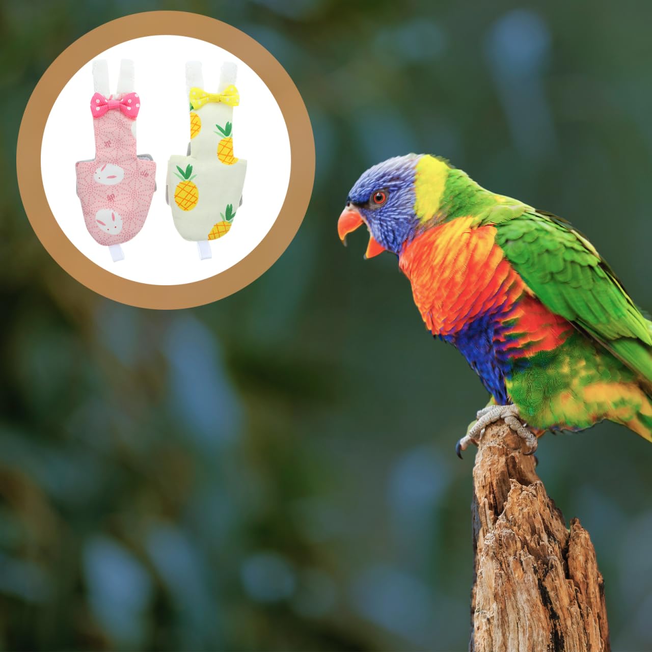 VILLCASE Pañales para pájaros, 2 pañales Lavables para Loros, Reutilizables, de algodón, Protectores para Loros, para periquitos, cacatúas, Mini, periquitos, Canarios
