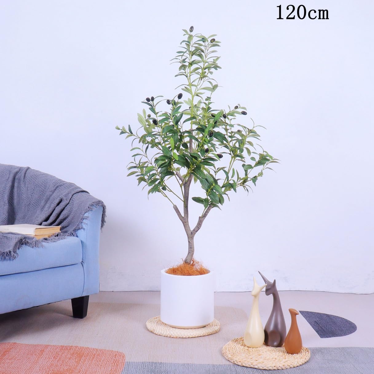 Amazon｜HGJH オリーブの木 大型観葉植物 120cm フェイク 本物そっくり