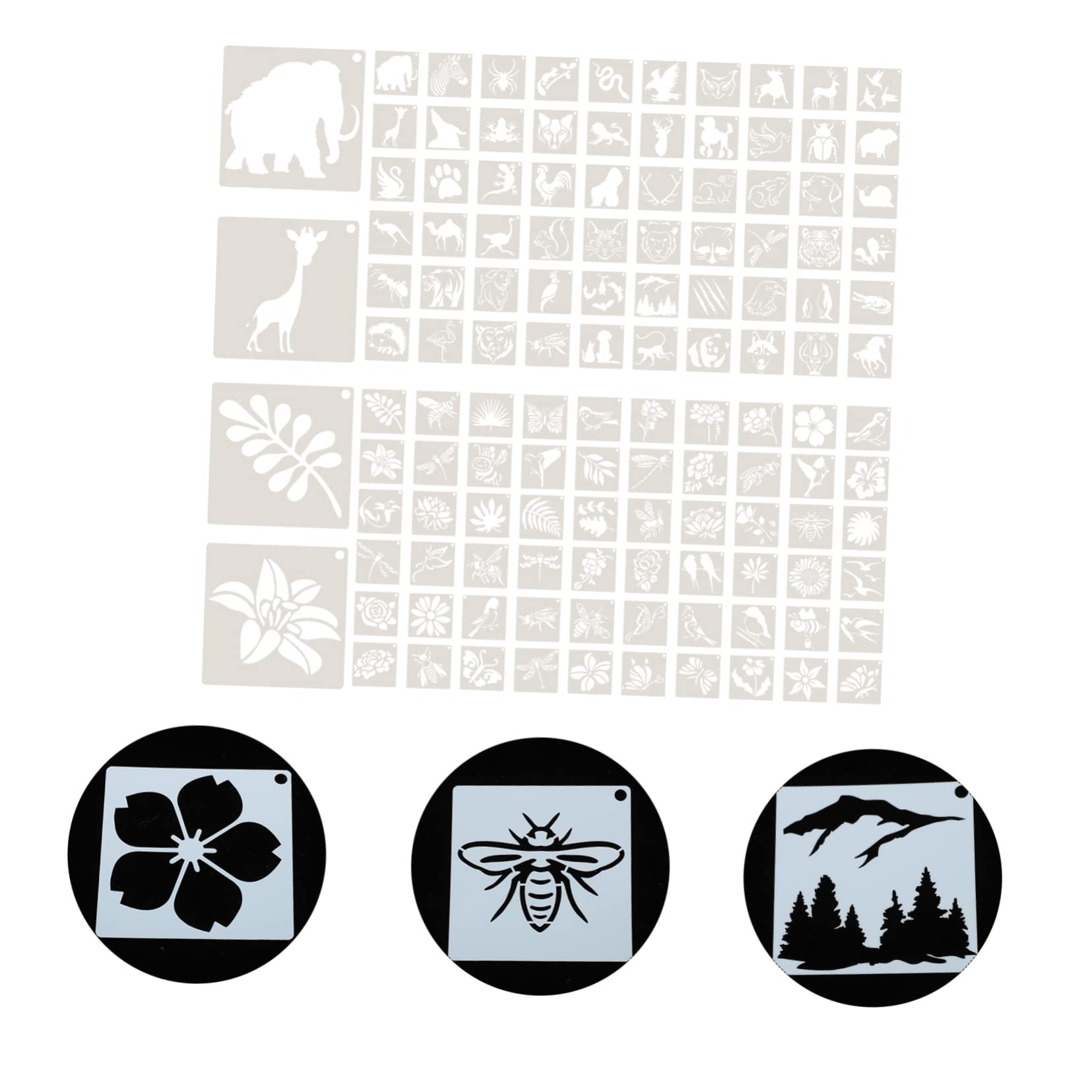 SHINEOFI 2 Set Modello di Pittura Stencil di Disegno Pittura A Stampino per Animals Plasil Stencil di Pittura A Parete Modelli di Arte Murale L'animale Domestico Bianca 120 Fogli*2