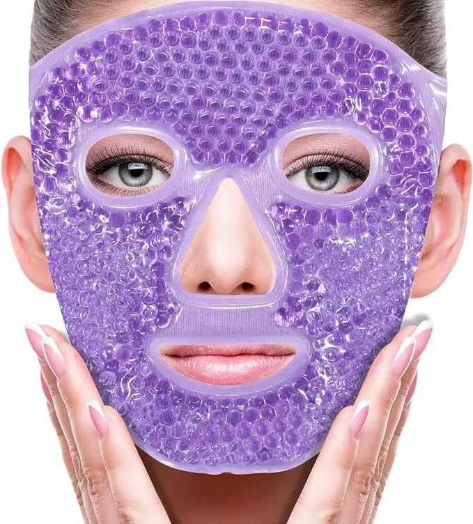 HAF® Mascarilla facial 2 en 1 I Máscara de bienestar reutilizable contra ojeras / hinchazón I Máscara refrescante contra la piel seca y los dolores de cabeza I Aplicable tanto caliente como frío I